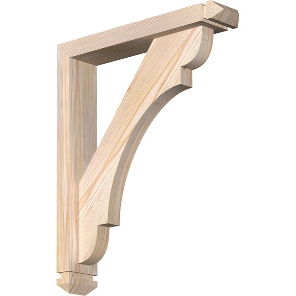 Ekena Millwork Olympic Arts and Crafts Smooth Bracket w/ Offset Brace, Douglas Fir, 3 1/2"W x 18"D x 22"H BKT0402X18X22OLY03SDF - main